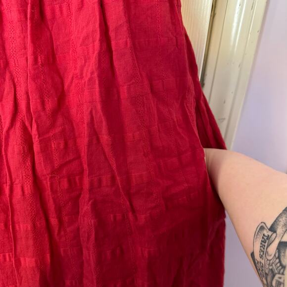 Simple Suzanne Betro Red Wrap Maxi Dress Size 3X Cotton Casual Beach Vacation - Picture 6 of 11